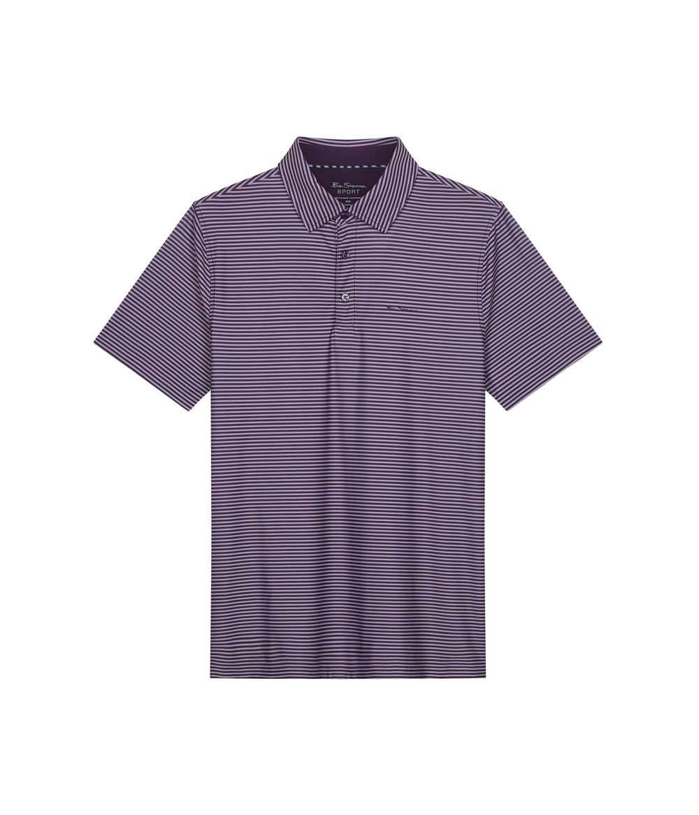 Polos Ben Sherman Mini Stripes Tech Jersey Sports Fit Violette | BVF-87503993